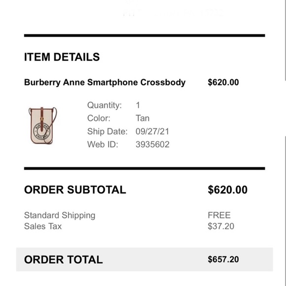 NWT Burberry Crossbody Bag - Unisex - Picture 3 of 3